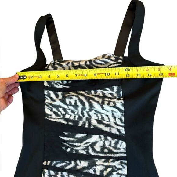 Nina Austin Silk Blend Cocktail Dress Knee Length Zebra Print Womens Size Small - Picture 8 of 9